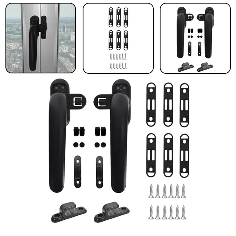 Description Picture 6 of itemWindow Handles Locking Latch Catch Lock For Sliding Window Aluminum Alloy Casement Locking Handle Hardware Black Door Handle