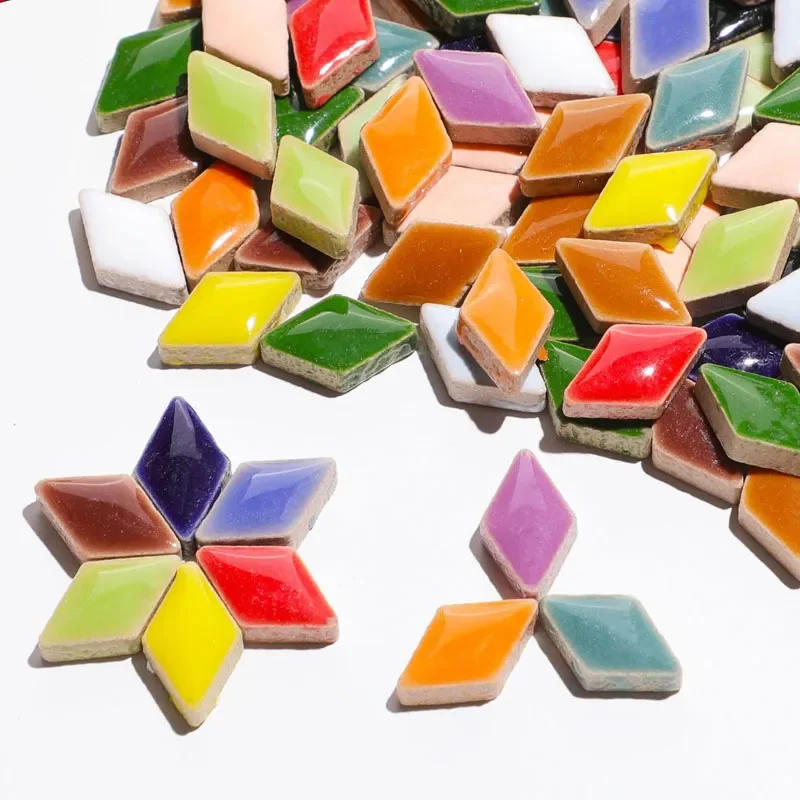 Description Picture 4 of item100g Polygon Porcelain Mosaic Tiles DIY Craft Ceramic Tile Mosaic Making Materials 1-4cm Length,1~4g/pc,3.5mm Thickness arte