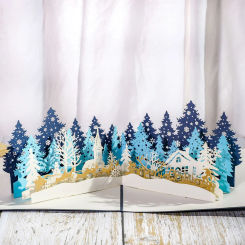 1PC 3D Christmas Forest Hollow Greeting Card DIY Handmade Foldable Invitation Card Christmas Wedding Holiday Gift