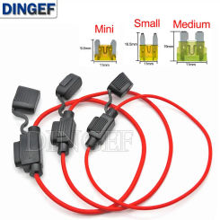 1Set Waterproof 32V Mini/Small/Medium Auto Fuse Holder 18/16/14/12/10AWG With Car Blade Fuse 3A 5A 7.5A 10A 15A 20A