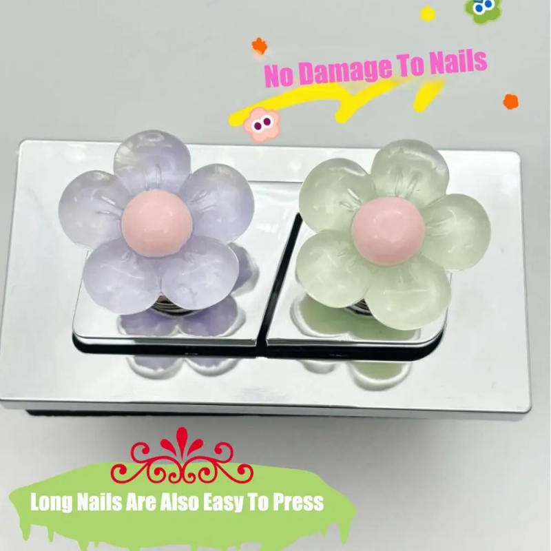 Description Picture 2 of item1/2PCS Flower Shaped Toilet Flush Button Drawer Handle Toilet Tank Button Toilet Press Tool Labor-saving Toilet Tank Button Aid