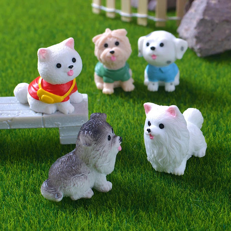 Description Picture 3 of item12pcs Figurines Miniatures Cute Simulation Dog Pomeranian Micro Landscape Ornaments for Home Decoration Decor Desk Accessories