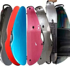 Multicolor Unique Design 4/4 3/4 Violin Case Carbon fiber Triangle Violin Box Violin Accessary With hygrometer