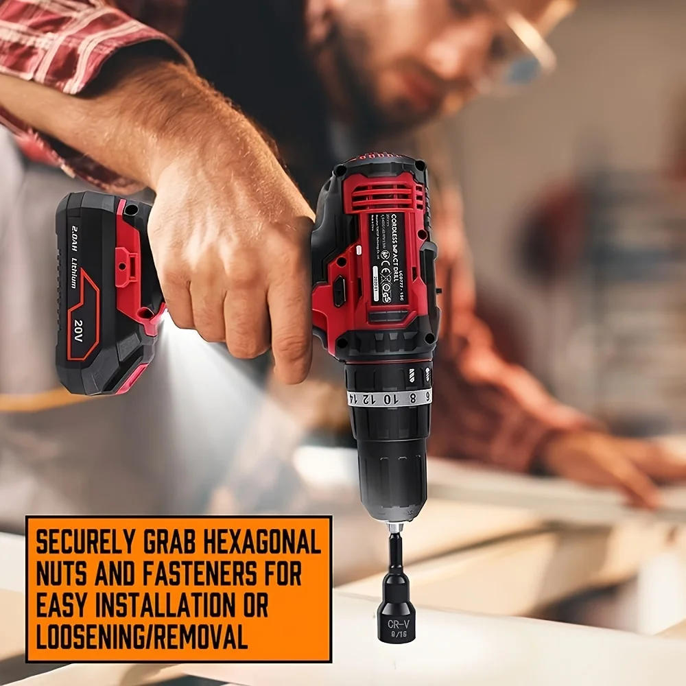 Description Picture 4 of item12pcs Hexagon Electric Drill Air Batch Sleeve Deepening Head Hexagon Nut Is Suitable for Machine Repair and Auto Repair