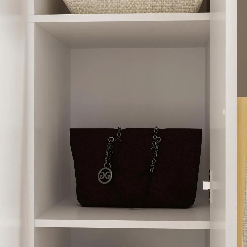 Description Picture 6 of item3 large self-supporting wardrobes with shelves and 2 hanging poles, wooden clothing storage cabinets in the bedroom organizer