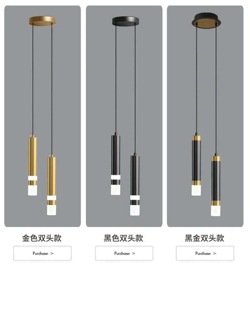 Description Picture 4 of itemModern Led Long Pendant Light for Bedroom Bedside Living Room Hanging Lamps Reading Lighting Double Spotlight Decor Chandelier