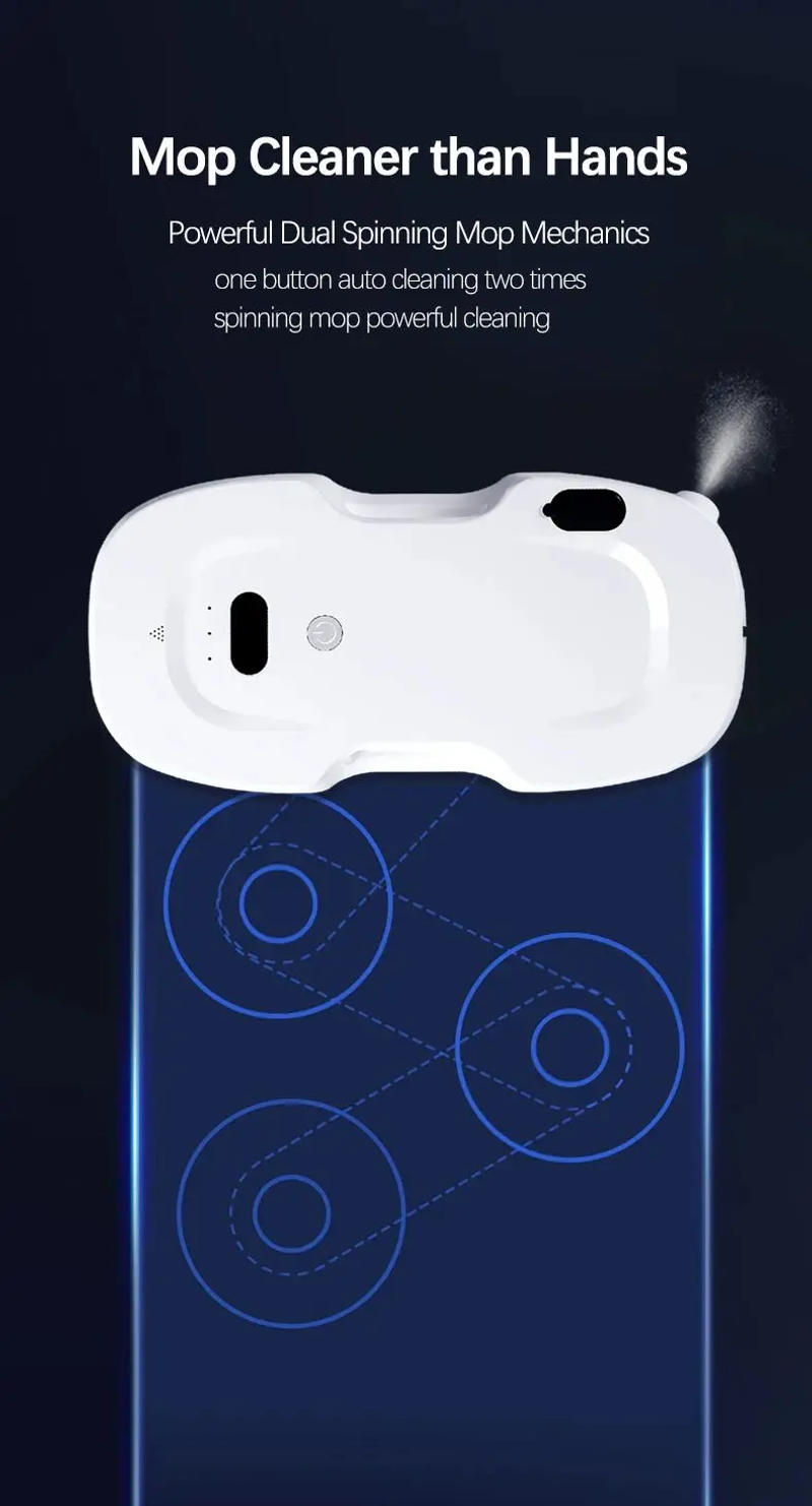 Description Picture 5 of itemHigh Suction Smart Window Cleaning Robot Electric Water Spray Window Cleaner Robot Anti-falling Vacuum Cleaner