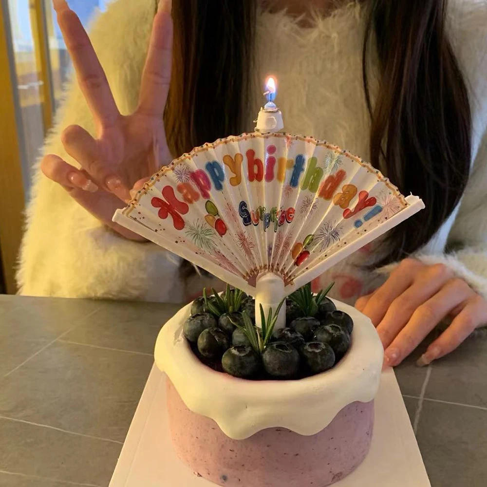 Description Picture 2 of itemCreative Surprise Spray Flower Music Candle Birthday Banner Cake Decorations Funny Wedding Birthday Party Decoration Supplies