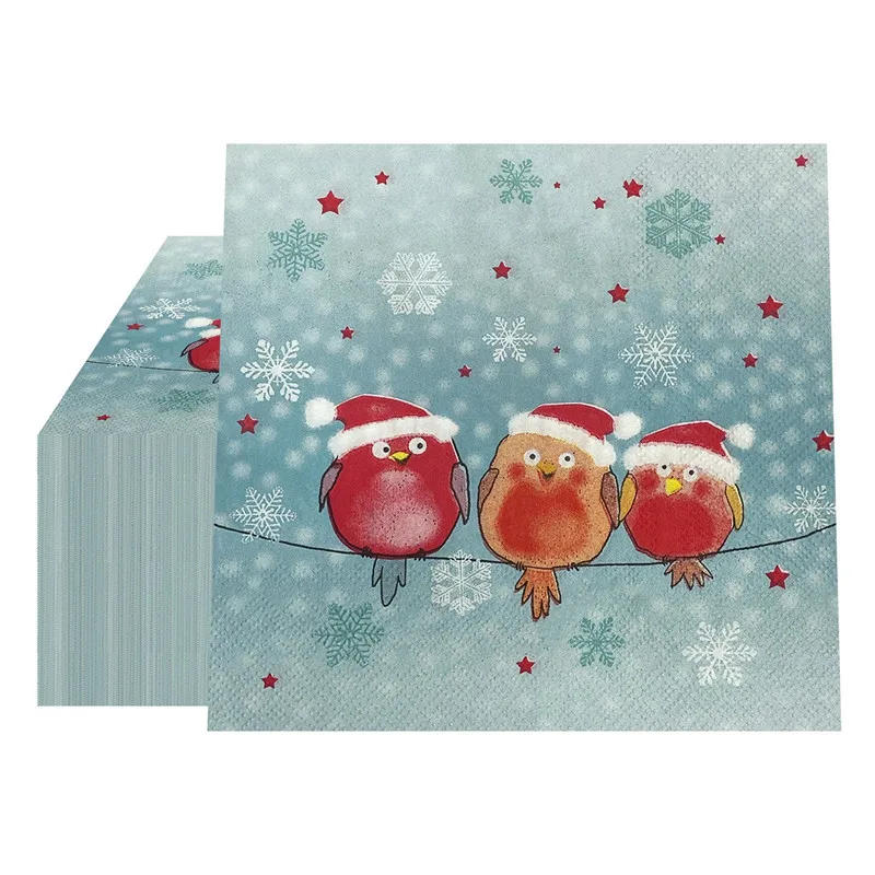 Description Picture 6 of item20pcs Christmas Napkins Paper Santa Claus Snowman Merry Christmas Decorations Home New Year Disposable Tableware Supplies