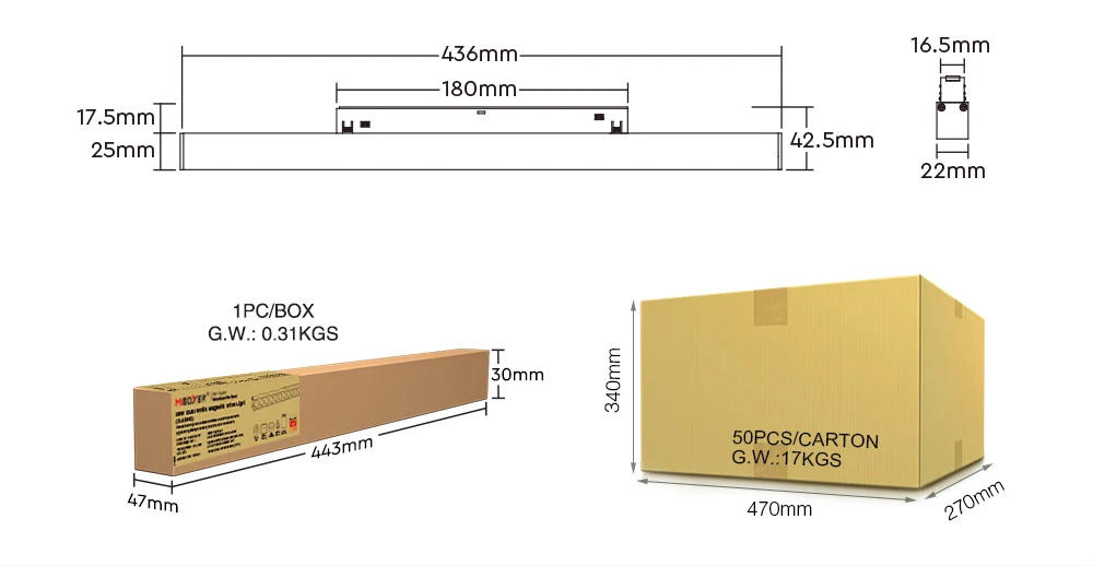 Description Picture 5 of itemMiboxer 2.4GHz 6W 12W 10W 20W Magnetic Grille Light RGBCCT Dual White CCT LED Ceiling Light 48V Milight 2.4G RF Remote Control
