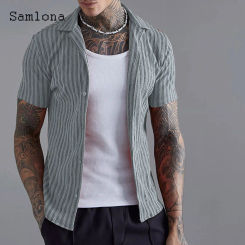 2024 amerikanische und europäische Mode hemden Lepal kragen Hemd Blusas Männer lässig Retro Plissee Bluse plus Größe Herren Top Camisa