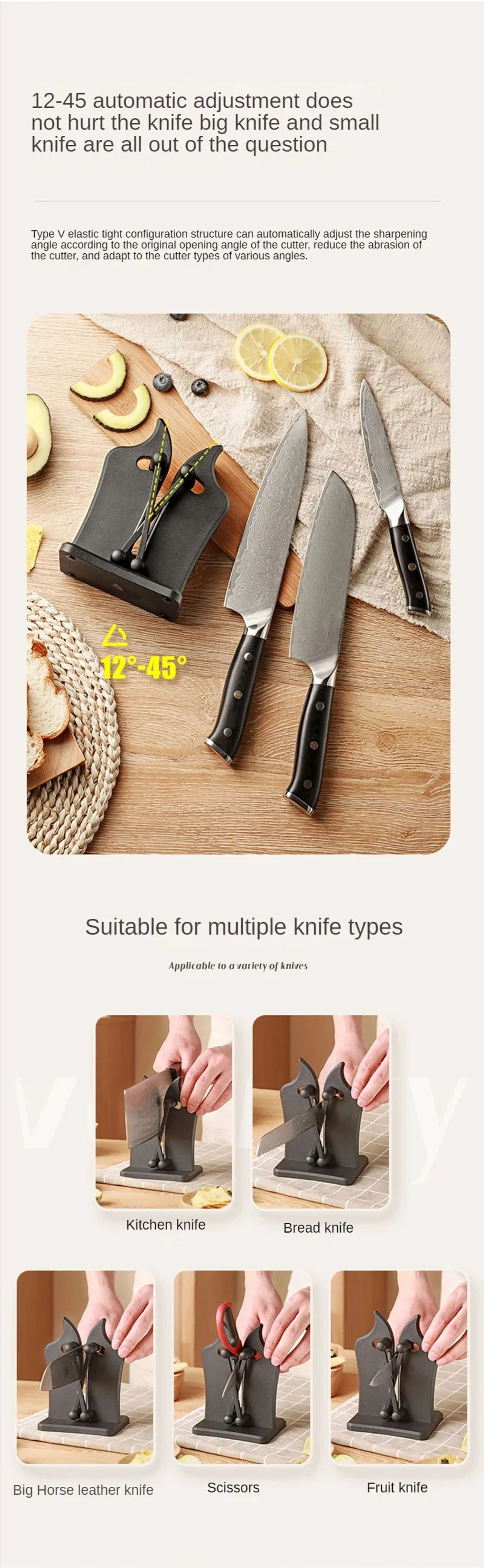 Description Picture 6 of itemKnife Sharpener Kitchen Sharpening Tool Easy Safe Sharpening Kitchen Chef's Knife Damascus Knife Kitchen Tools Kitchen Supplies