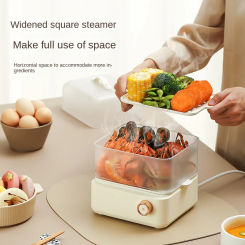 220V Household Electric Egg Steamer Home Automatic Food Steamer Multi Cooker Home Multifunctional Egg Boiler for Breakfast