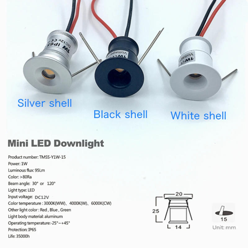 Description Picture 3 of item1W LED Mini Recessed Spot Light 12V IP65 Dimmable Ceiling Downlights Stairs Cabinet Lamp Indoor Spotlight with Driver 220V 110V