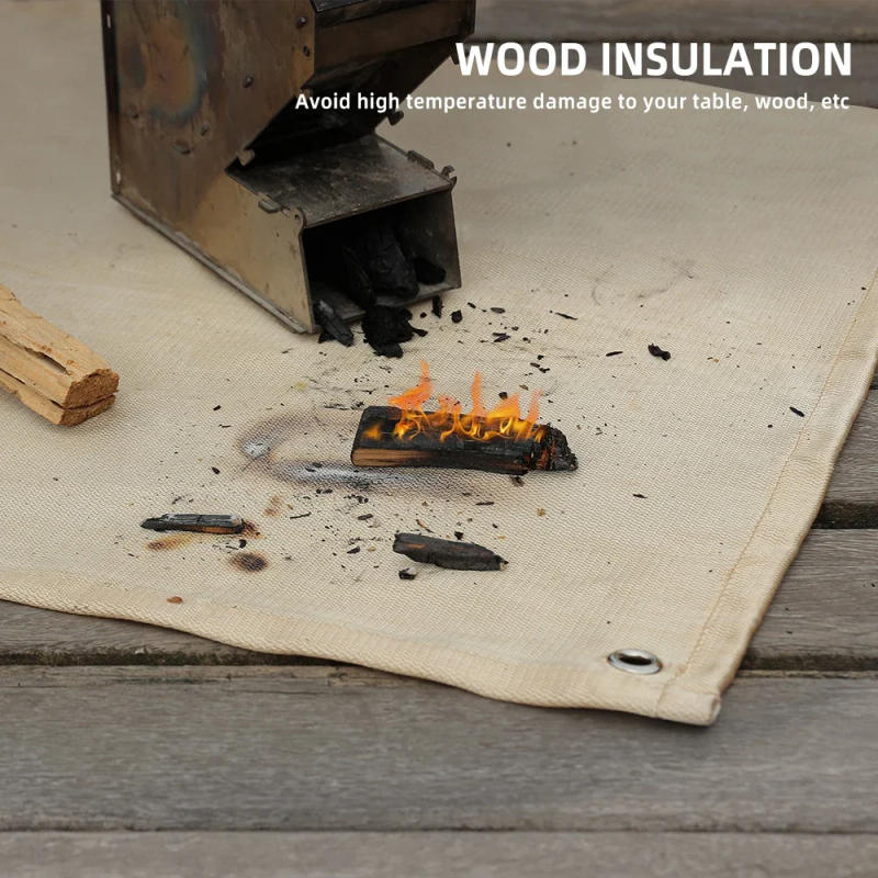 Description Picture 6 of itemOutdoor Camping Fireproof Cloth Picnic Barbecue Insulation Mat Flame Retardant High Temperature Fire Blanket Fiberglass Mat