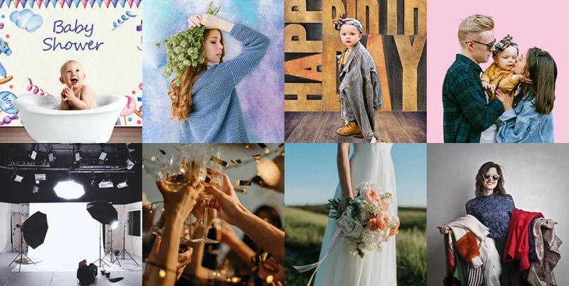 Description Picture 4 of itemMerry Christmas Backdrops Photography Winter Snow Xmas Tree Gifts Background Party Decor Baby Portrait Photographic Photo Studio