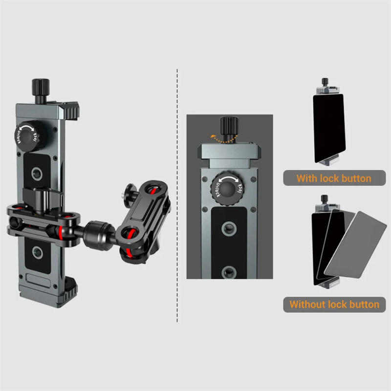 Description Picture 6 of item2024 Upgrade Tablet Holder Clamp Clip for iPad pro air mini 2 3 4 Universal Clip Tripod Mount for iPhone 4.7"-12.9" Most Tablet