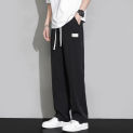 Ice silk pants for men's summer wide leg straight leg trousers high street trendy brand versatile thin style loose