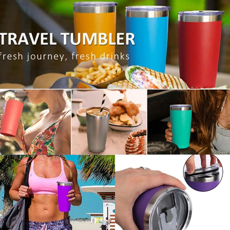 Description Picture 2 of item20oz With Lids Water Bottle Beer Cups Vacuum Insulated Leakproof Stainless Steel Tumbler Thermal Mug With Lids