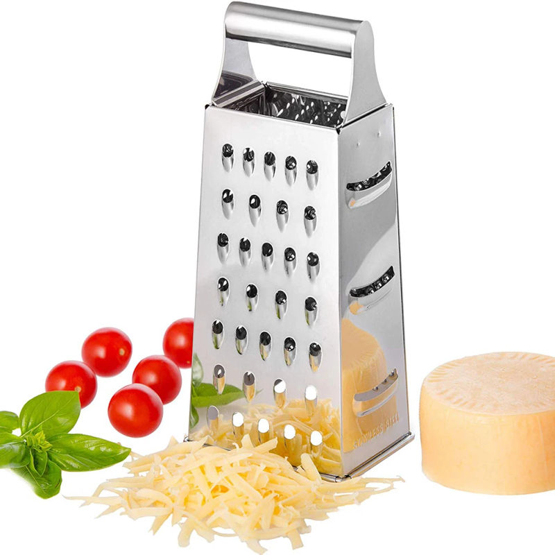 Description Picture 2 of itemStainless Steel 4 Sided Blades Household Box Grater Container Multipurpose Vegetables Cutter Kitchen Tools Manual Cheese Slicer