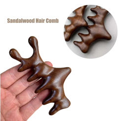 Sandalwood Massage Comb Head Meridian Scalp Comb Multifunction Face Eye Scraping Treatment Hair Loss Anti-static Wide Tooth Comb