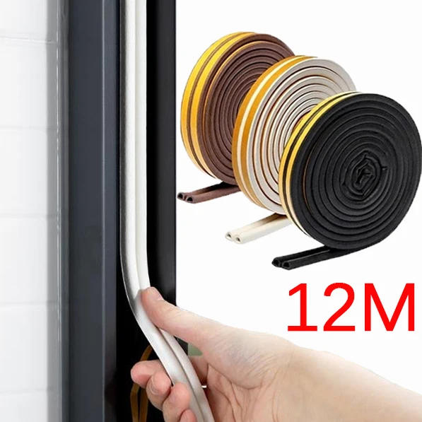 Description Picture 3 of item12M Self-adhesive Door Window Sealing Strips Household Insulation Tape Dustproof Windproof Anti-collision Rubber Sealed Strip