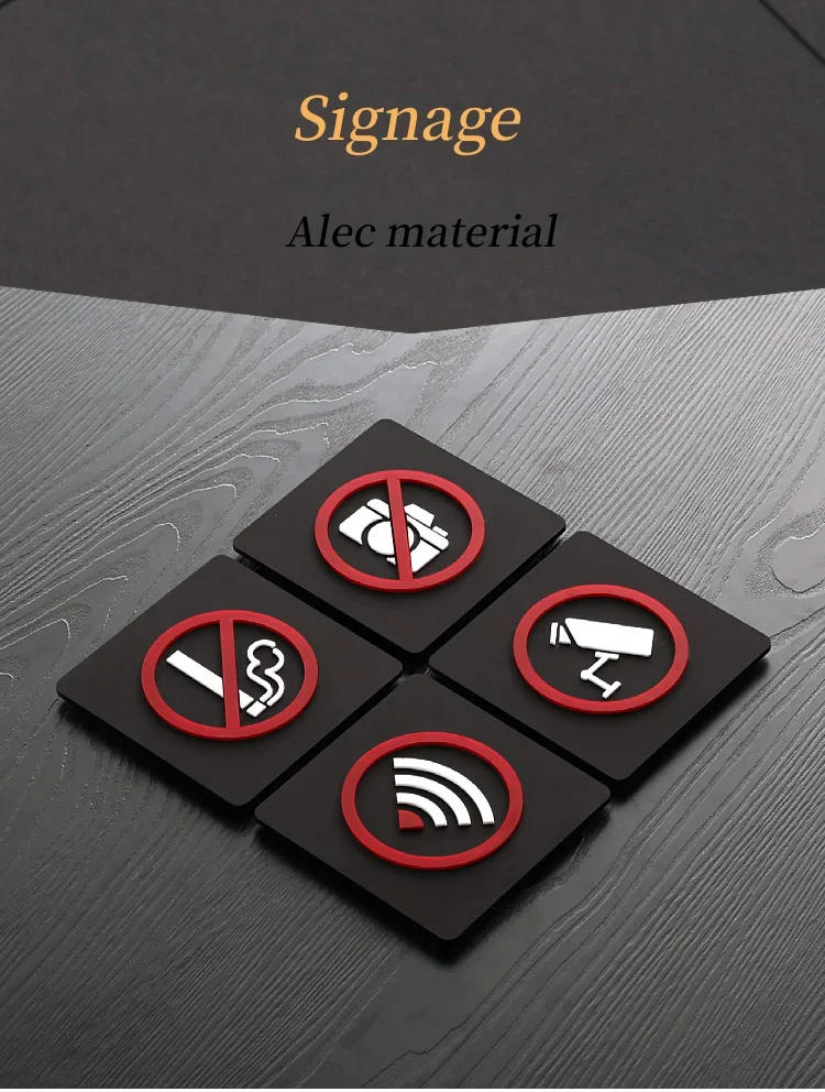 Description Picture 2 of itemWarning Sign WIFI No Smoking Logo No Trespassing Warning Plaque Public Shope Signage Mall Office Buildings Warm Reminder Sign