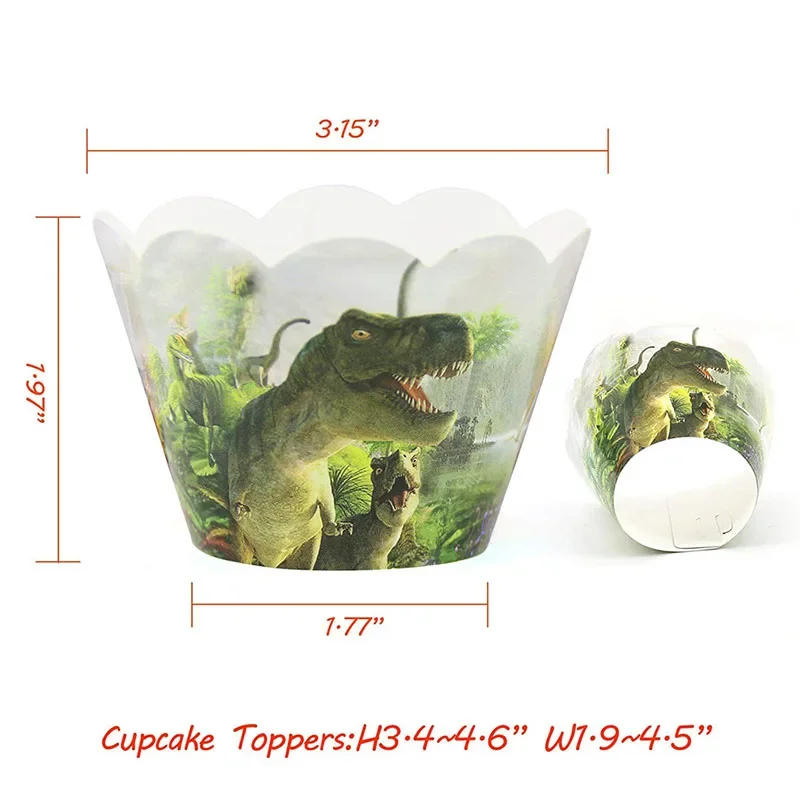 Description Picture 3 of itemDinosaur Cupcake Toppers Picks Dino Cake Decorations Boys Kids Dinosaur Themed Birthday Party Jurassic World Party Decor Supplie