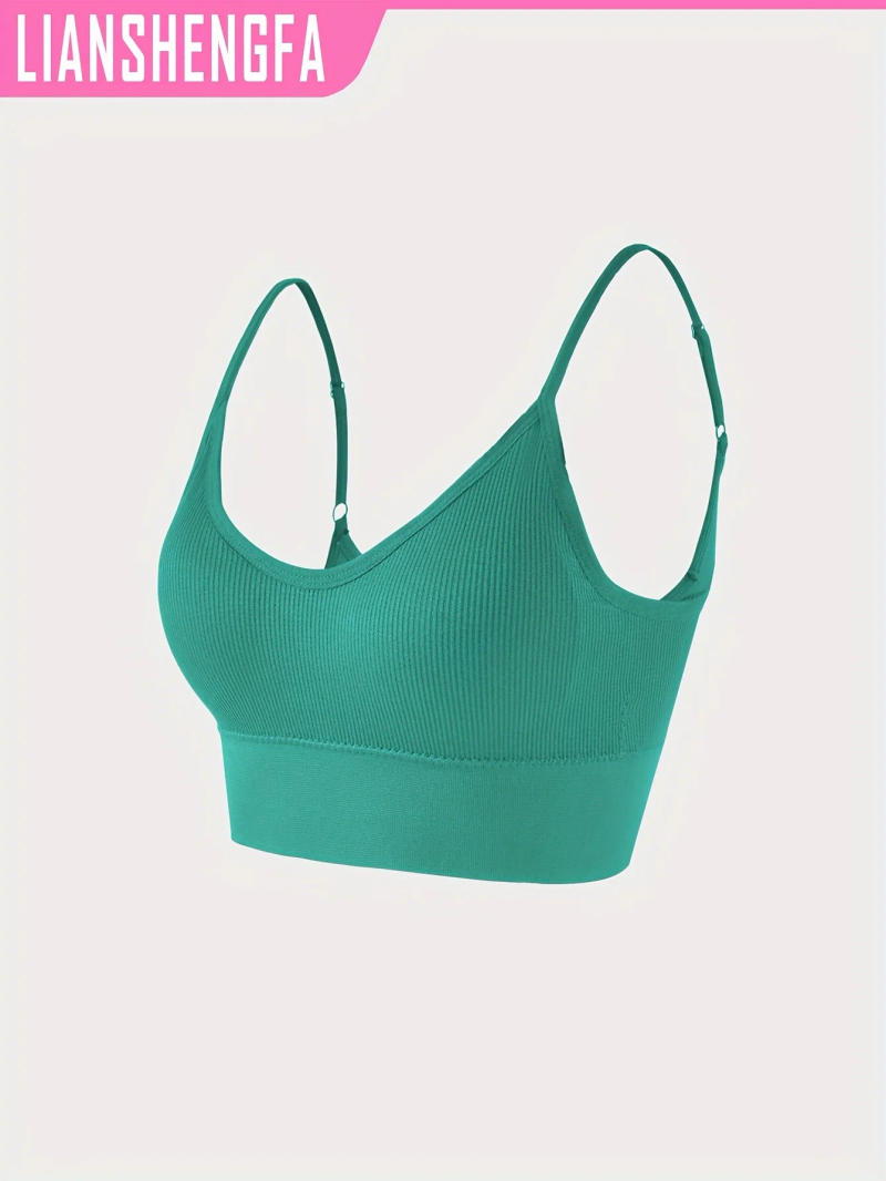 Description Picture 5 of itemClassic hair-growing knitted ribbed yoga halterneck backless sports bra