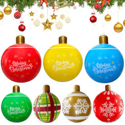 24 Inch Giant Inflatable Christmas Ball Large Outdoor Decorated Ball Outdoor Christmas Decorations Christmas Decorations Ball