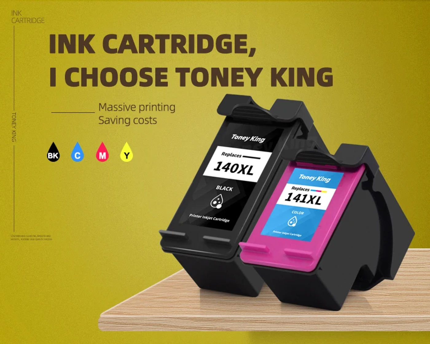 Description Picture 2 of itemTONEY KING For HP 140 140XL 141XL Ink Cartridge Replacement For HP 140 141 XL Deskjet D4263 Photosmart C4283 C4583 C4483 C5283