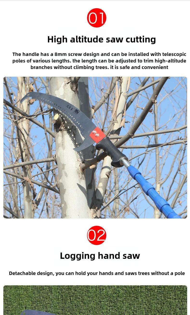 Description Picture 6 of itemMultifunctional Stainless Steel Saw Strong Durable Garden Fruit Tree Telescopic Pole High Branch Saws Professional Hand Tools