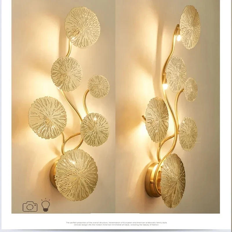Description Picture 2 of itemModern Wall Lamp Lotus Leaf Sconce for Bathroom LED Lights Industrial Bedroom Bedside Indoor Lighting Fixture