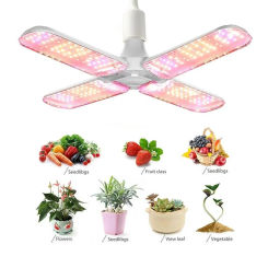 Four-leaf LED foldable full-spectrum plant growth lamp 48W multi-meat colored flowers and vegetables greenhouse nursery lighting