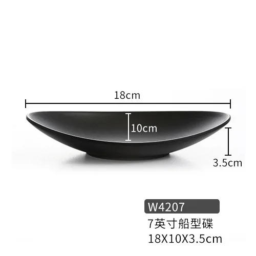 Description Picture 2 of itemMelamine Dinnerware Dinner Plate Black Frost Ingot Shaped Plate Restaurant Hotel Wineshop Melamine Dish A5 Melamine Tableware