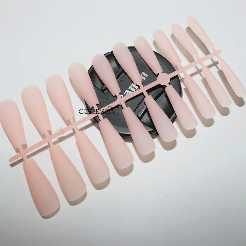 Description Picture 4 of item24pcs/set Matte False Nail Tip Press on Nail Design Full Cover Nail Art Frosted Fake Nails Mixed Color for Extension Accessories