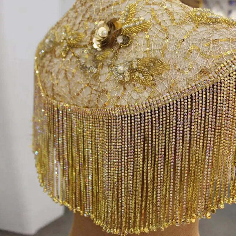 Description Picture 5 of itemRhinestone Fringe Trim Crystal Irregular Tassel Chain Applique Ribbon For Crafts Dress Jeans Accessories Clothing Diy Decoration