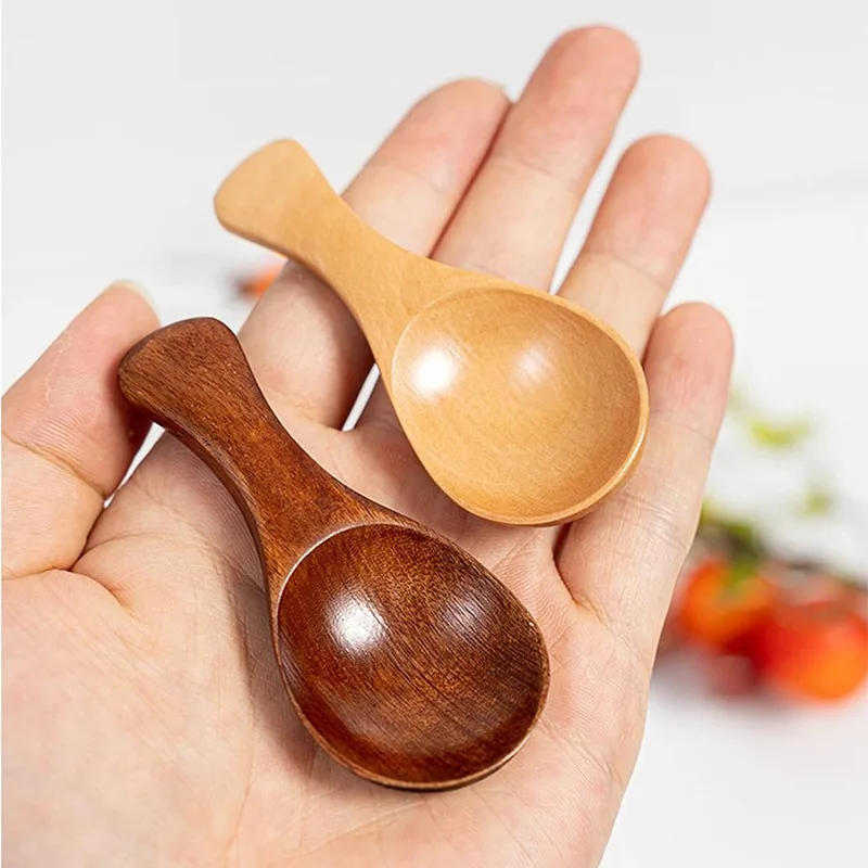 Description Picture 6 of item10/1PCS Mini Wooden Spoon Short Handle Kitchen Wood Spoons Spice Condiment Sugar Coffee Honey Scoops Home Kitchen Accessories