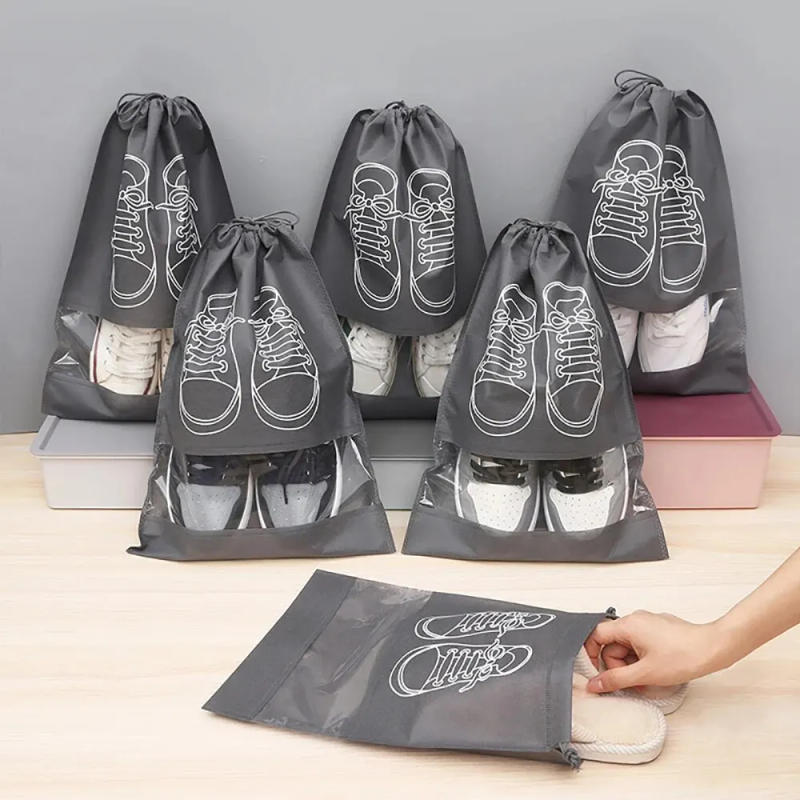 Description Picture 2 of item(10pcs)Shoe Storage Bag Made of Non-woven Fabric Dust-proof and Moisture-proof Travel Artifact Shoe Storage Household Shoe Cover