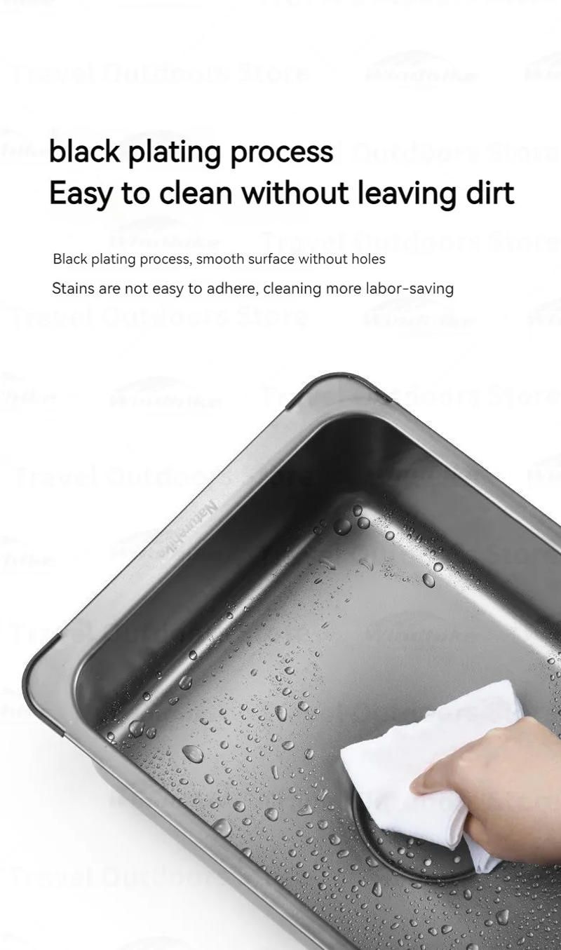 Description Picture 6 of itemNaturehike IGT Sink Stainless Steel Basin Food Washing Outdoor Camping Picnic Kitchen Table Cookware 6L Ultralight Wash Hands