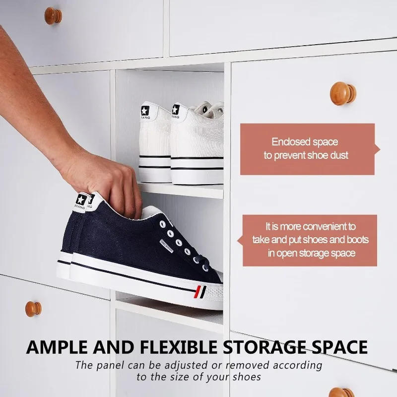 Description Picture 6 of itemShoe Cabinet for Entryway,Shoe Rack Storage Organizer with Drawers,Freestanding Modern Shoe Storage Cabinet,White