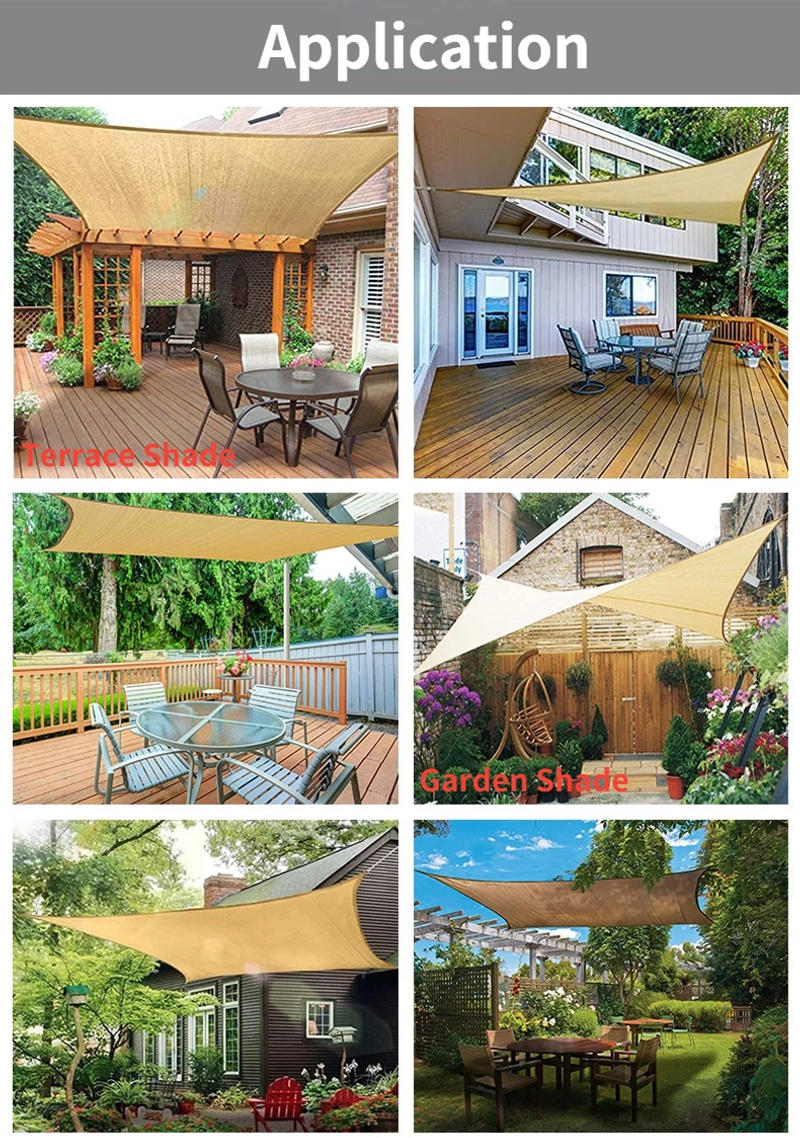 Description Picture 6 of itemOutdoor Awnings Waterproof Sun Shade Sail Garden Canopi For Terrace Car Canvas Awning Rectangle Pool Sun-Shelter Sunshade Sail