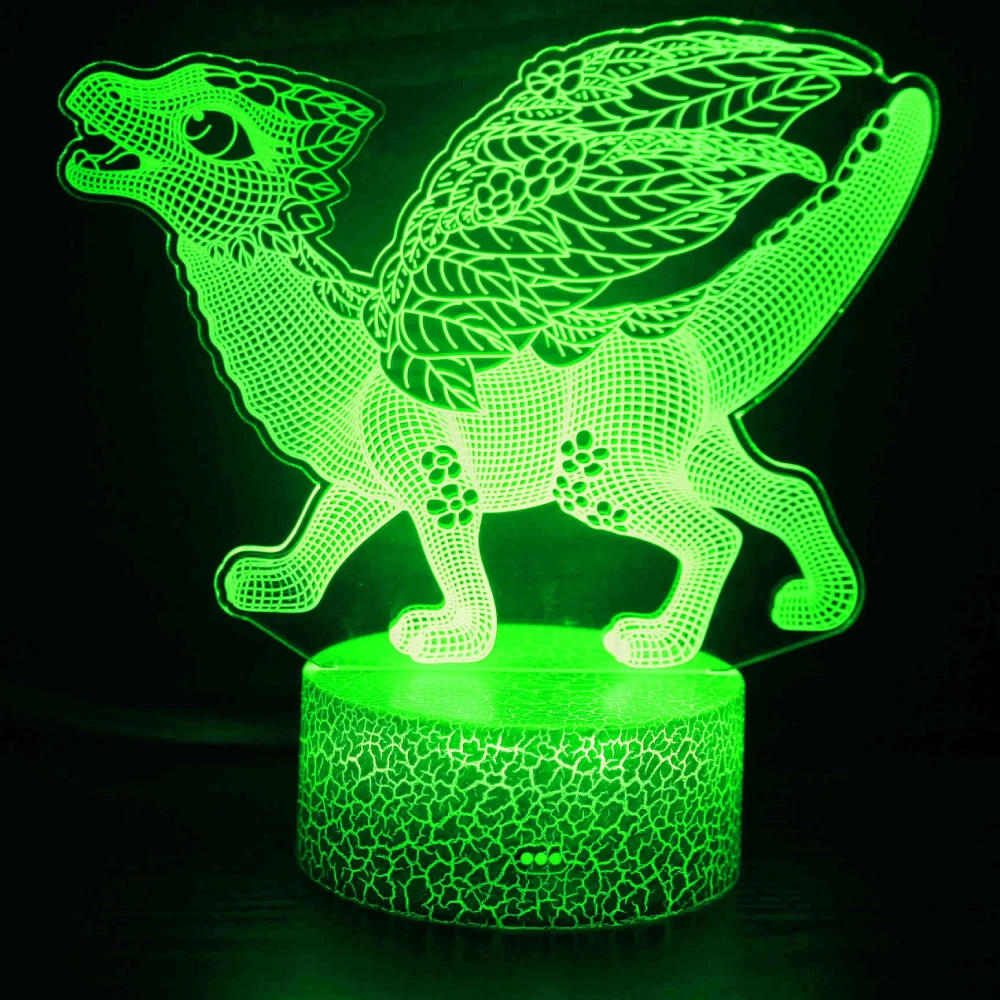 Description Picture 4 of itemNighdn 3D Dragon Night Light Kids LED Dino Lamp Lovely USB Acrylic Table Nightlight for Children Gift Lamp Bedroom Decoration