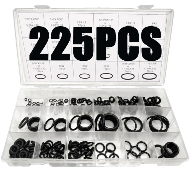Description Picture 5 of item225PCS Rubber O Ring Oil Resistance O-Ring Washer Gasket Seals Watertightness Assortment Different Size With Plastic Box Kit Set