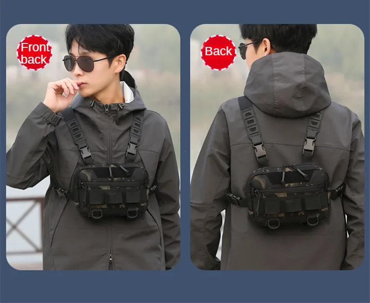 Description Picture 4 of itemFishing Chest Bag Men's Tactical Bags Waterproof Molle Nylon Climbing Camping Backpacks Outdoor Travel Vest Backpack Fanny Pack