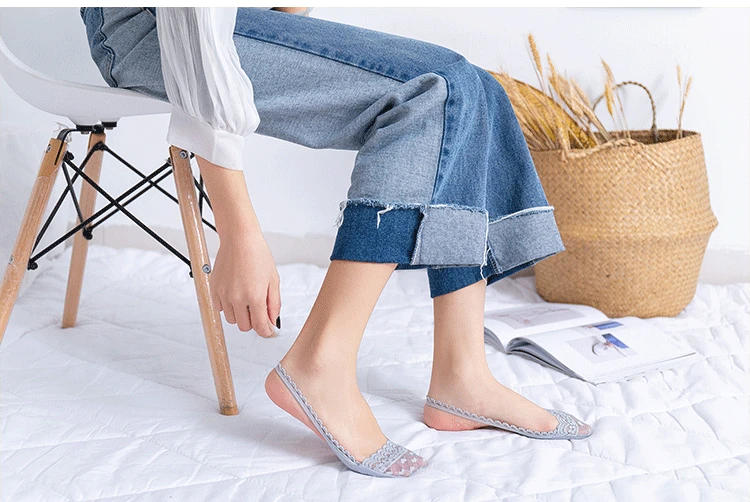 Description Picture 5 of item3 Pairs Womens Socks Summer Autumn Lace Girl Boat Socks Ultrathin Invisible Breathable Sexy Lady Sock Cotton Sock Meias Sox New