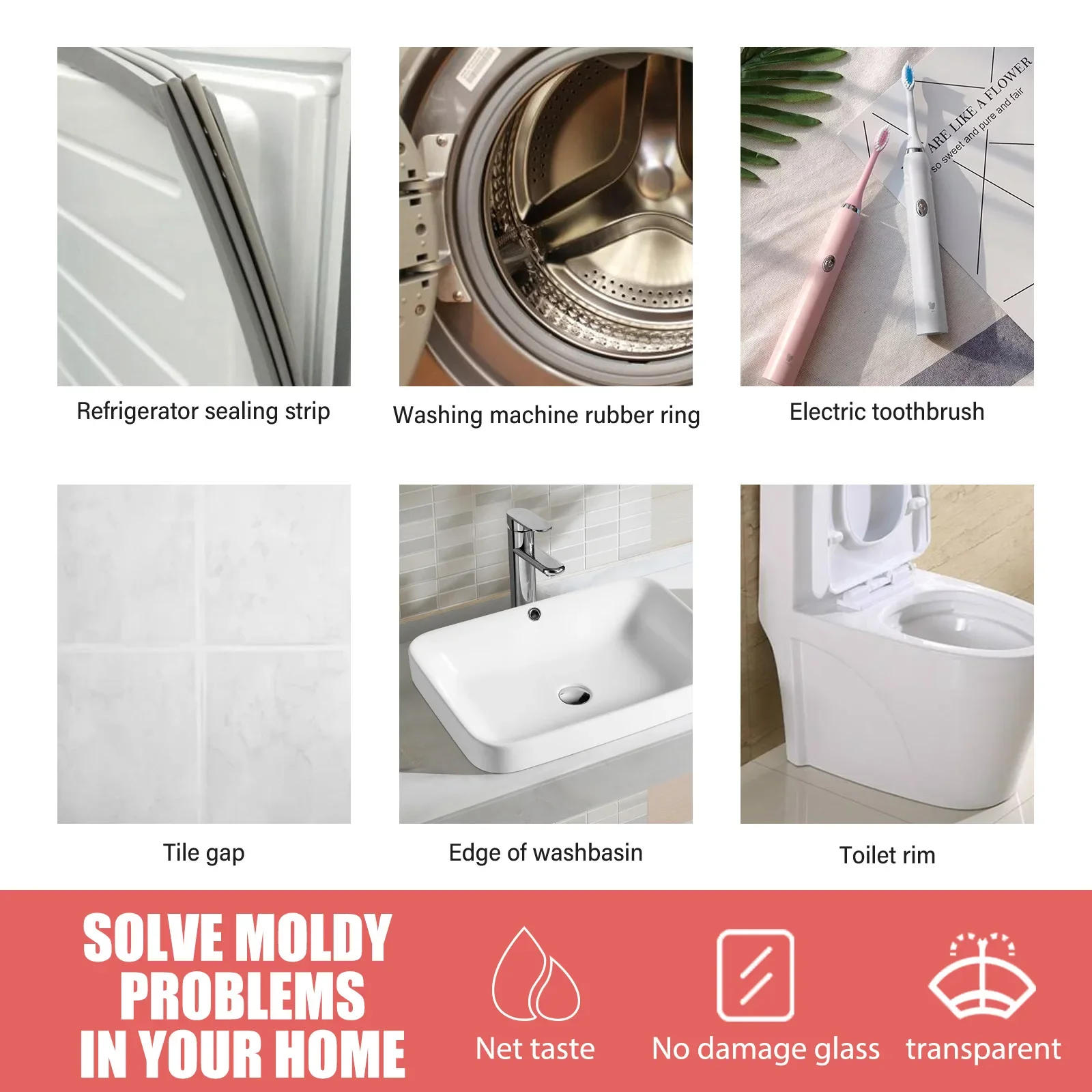 Description Picture 4 of item20g Wall Mold Mildew Remover Cleaner Caulk Gel Pool Tile Gap Spot Mold Remover Washing Machine Bathroom Mildew Gel Remover Gel