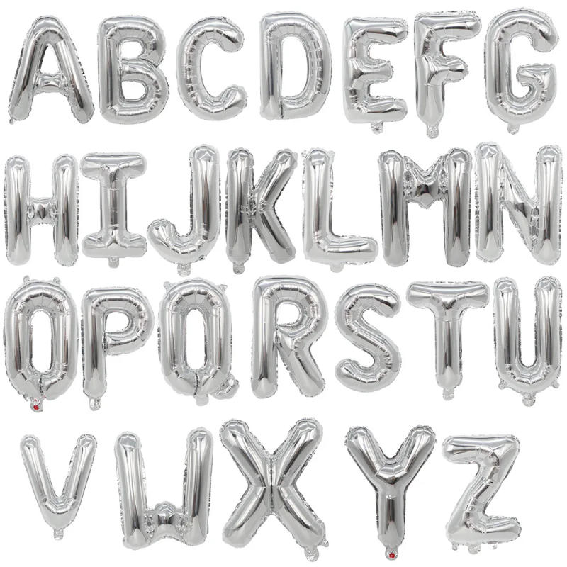 Description Picture 3 of itemGold&Silver Letter Number Foil balloons 1pc 16inch Alphabet Digital Inflatable Balloons Wedding birthday Party DIY Decorations