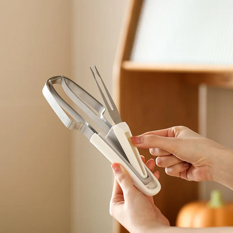 Description Picture 3 of item3 in 1 Watermelon Fork Stainless Steel Slicer Cutter Summer Kitchen Gadget Mango Cutting Tool Lightweight Fruit Knife Fork Sets