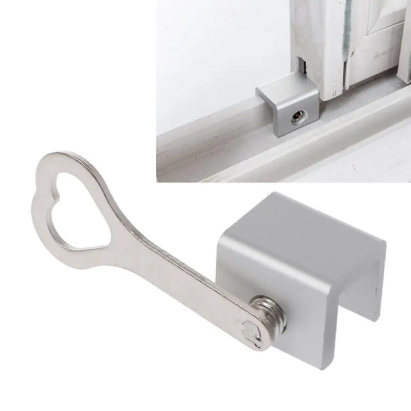 Description Picture 2 of itemSliding Door Window Locks Padlock Stop Aluminum Alloy Door Lock Frame Security Lock with Keys Safety Key Lock Dropshipping